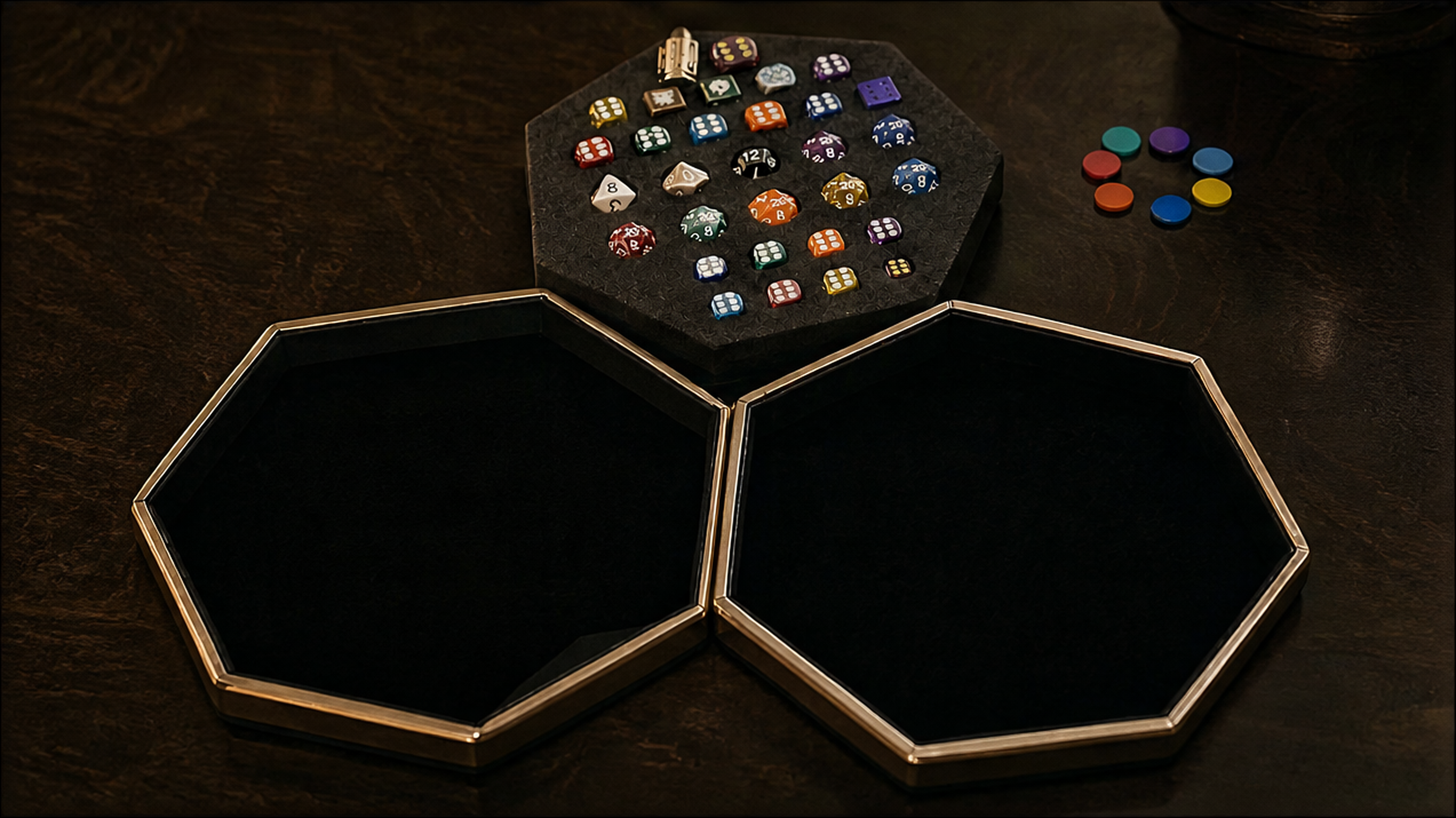 Vices and Vengeance game trays and components